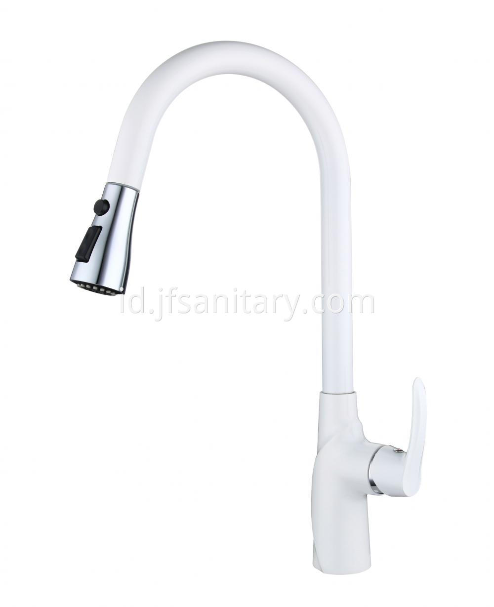 Modern White Pull Down Kitchen Faucets For Sink